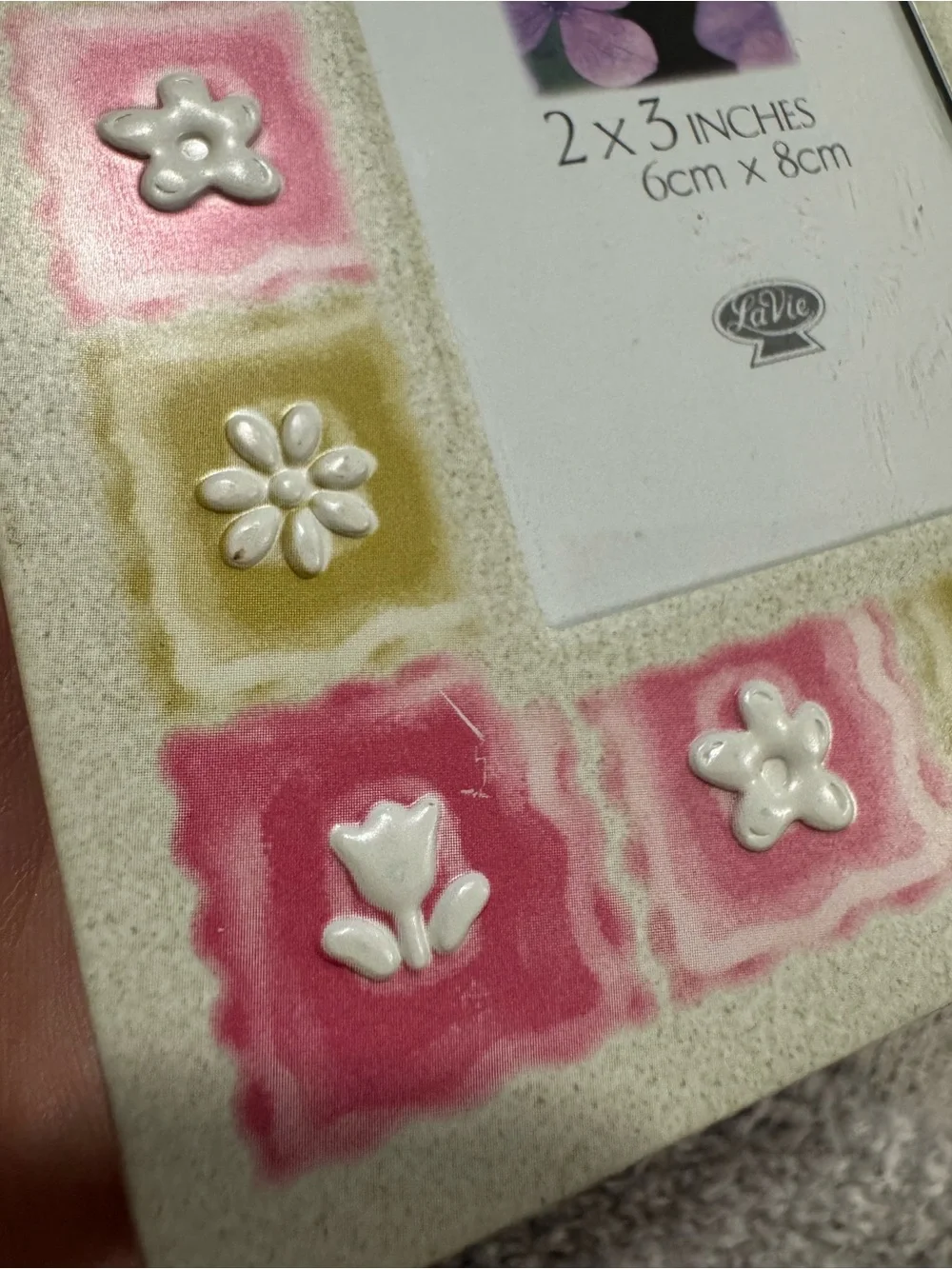 Vintage Mini Floral Picture Frame 2x3 Pink Green Y2K Cottagecore